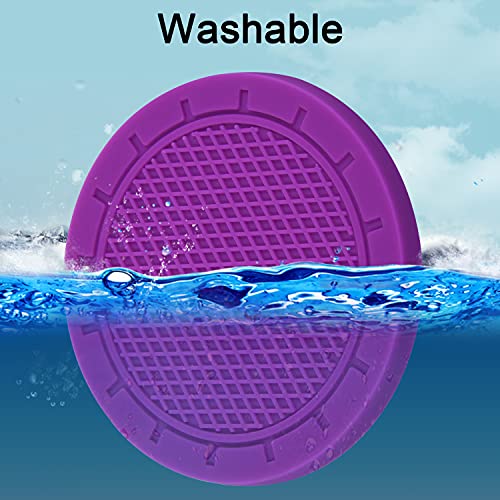 Wisdompro Car Coasters, Wisdompro 4 Pack PVC Car Cup Holder Insert Coaster - Anti Slip Universal Vehicle Interior Accessories Cup Mats for Women(2.75" Diameter, Purple) - Image 5