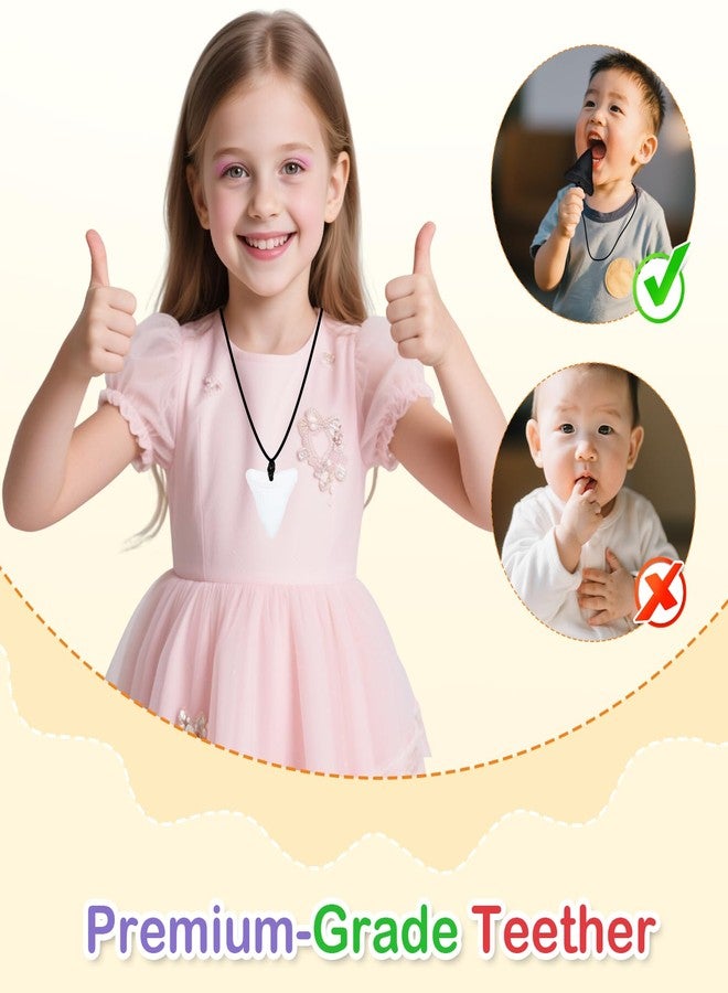 CoolShef قلادتان حسيتان للمضغ من كول شيف | ألعاب حسية من السيليكون للأطفال الذين يعانون من مشاكل المضغ، والتسنين، والتوحد، وفرط النشاط ونقص الانتباه، وحب العض | لعبة مضغ على شكل قلادة تسنين للبالغين لتقليل القلق والتململ - Image 3