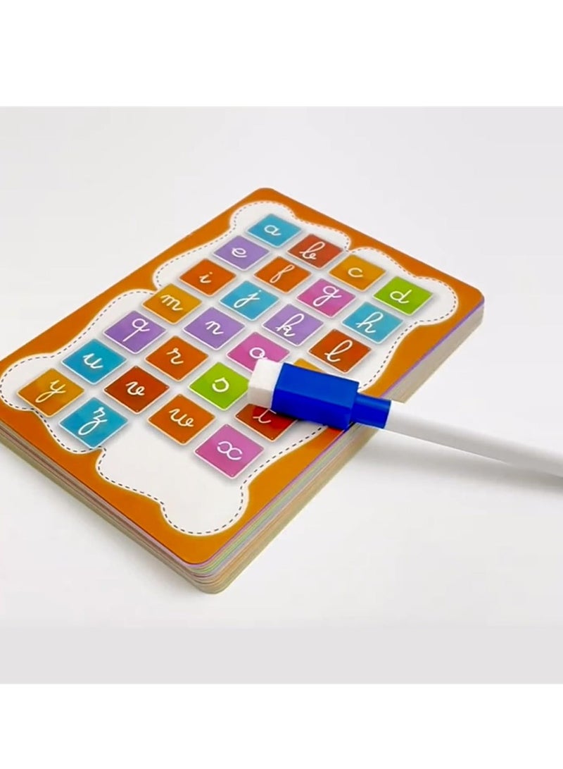 Arabic Alphabet Flashcards 28 PCS Colorful Early Word Education Toys Learning Resource Interactive Set with Marker Pen for Kids Practicing, Writing(Arabic) - Image 3