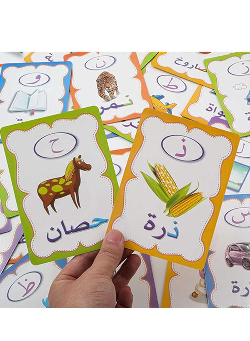 Arabic Alphabet Flashcards 28 PCS Colorful Early Word Education Toys Learning Resource Interactive Set with Marker Pen for Kids Practicing, Writing(Arabic) - Image 5