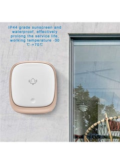 Arabest Wireless Doorbell,Push Button Self-powered Transmitter Waterproof Flashing Door Bell, 38 Chimes 5 Volume Levels (Gold)  - Image 4