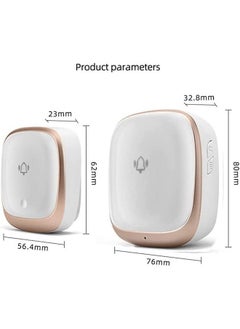 Arabest Wireless Doorbell,Push Button Self-powered Transmitter Waterproof Flashing Door Bell, 38 Chimes 5 Volume Levels (Gold)  - Image 2