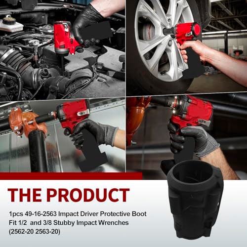 deawater 49-16-2563 Impact Wrench Boot, Protective Rubber Cover for 12V Fuel 1/2 and 3/8 Stubby Impact Wrenches (2562-20 2563-20 2563P-20) - Image 5