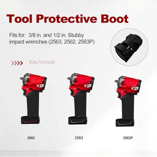 deawater 49-16-2563 Impact Wrench Boot, Protective Rubber Cover for 12V Fuel 1/2 and 3/8 Stubby Impact Wrenches (2562-20 2563-20 2563P-20) - Image 4