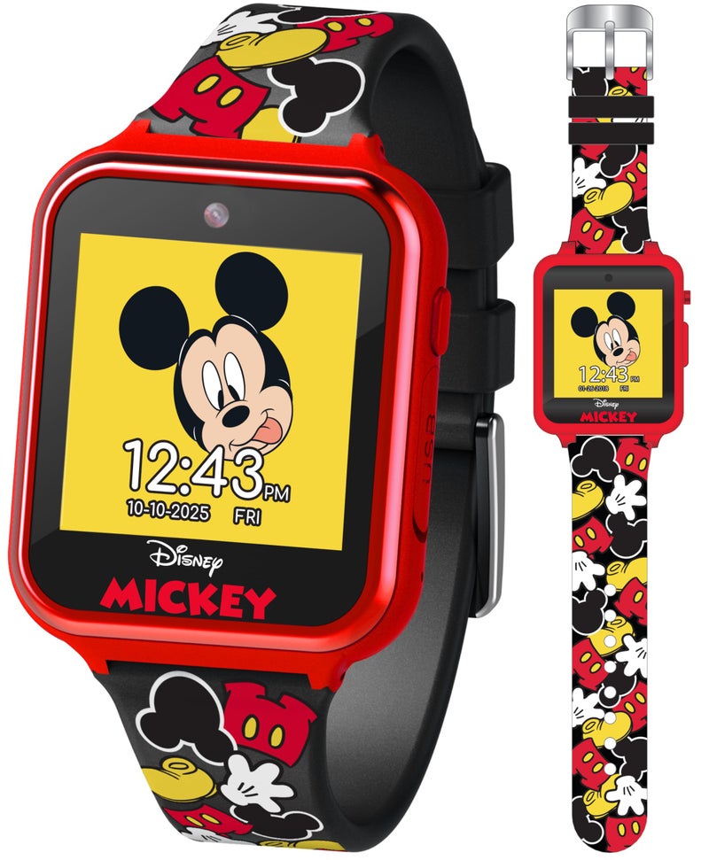 Disney Mickey Mouse Kids Smart Watch Touchscreen with Camera Games Voice Recorder Stopwatch Alarm Timer Fitness Tracker Calculator â€“ Fits Wrist Sizes 5.5" to 8" - Image 1