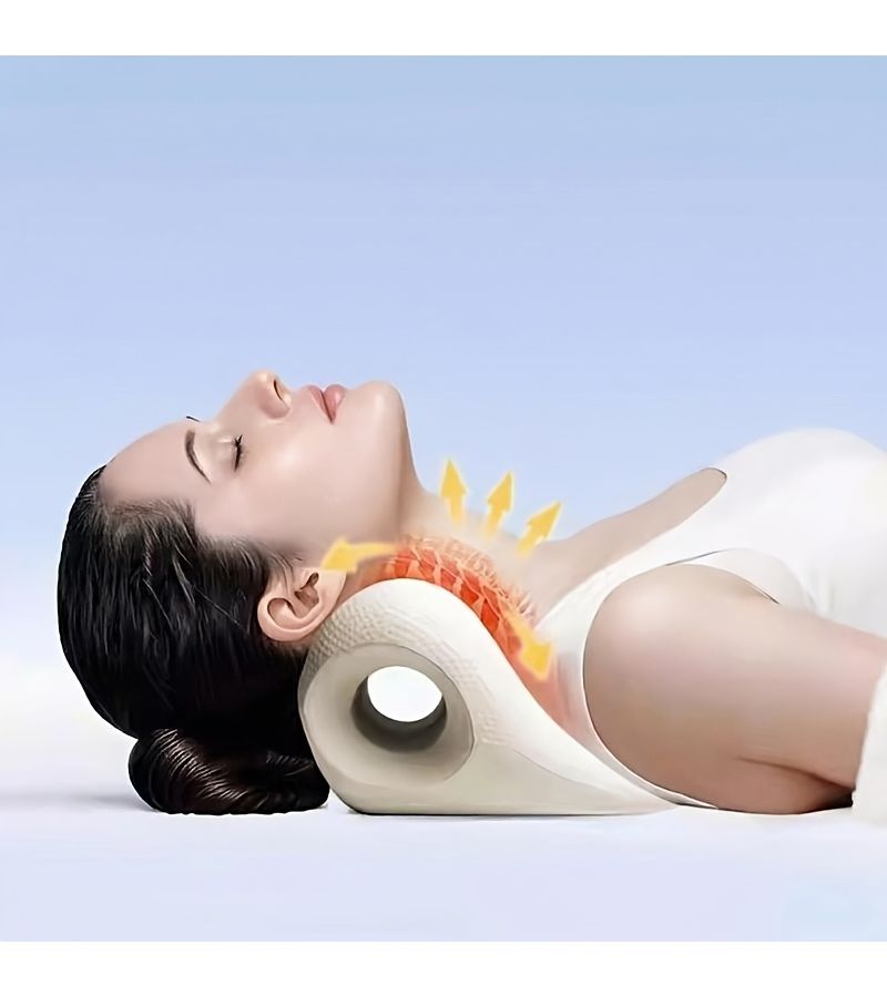 Light Grey Ergonomic Shoulder And Cervical Pillow For Deep Tissue Relaxation Massage - Image 4
