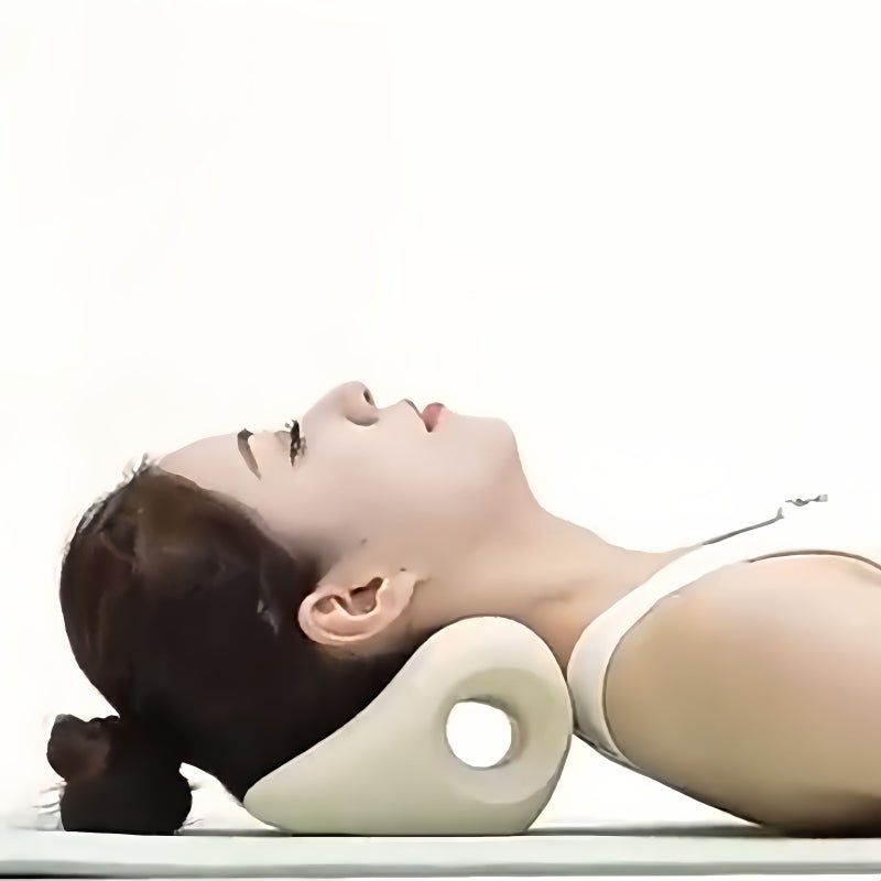 Light Grey Ergonomic Shoulder And Cervical Pillow For Deep Tissue Relaxation Massage - Image 1
