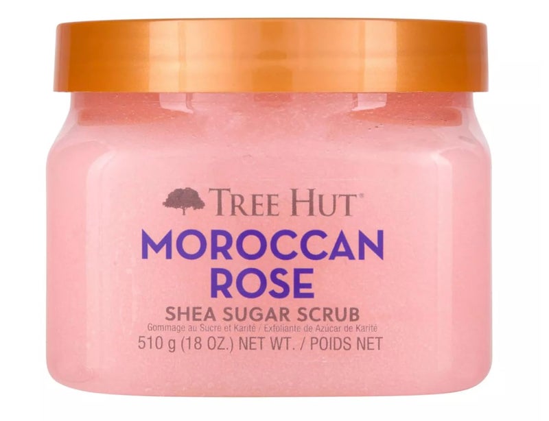 Tree Hut Moroccan Rose Shea Sugar Scrub, Exfoliating & Hydrating Body Scrub with Shea Butter & Essential Oils, Smooth & Soften Skin, Holiday Gift & Stocking Stuffer, 18 oz - Image 1