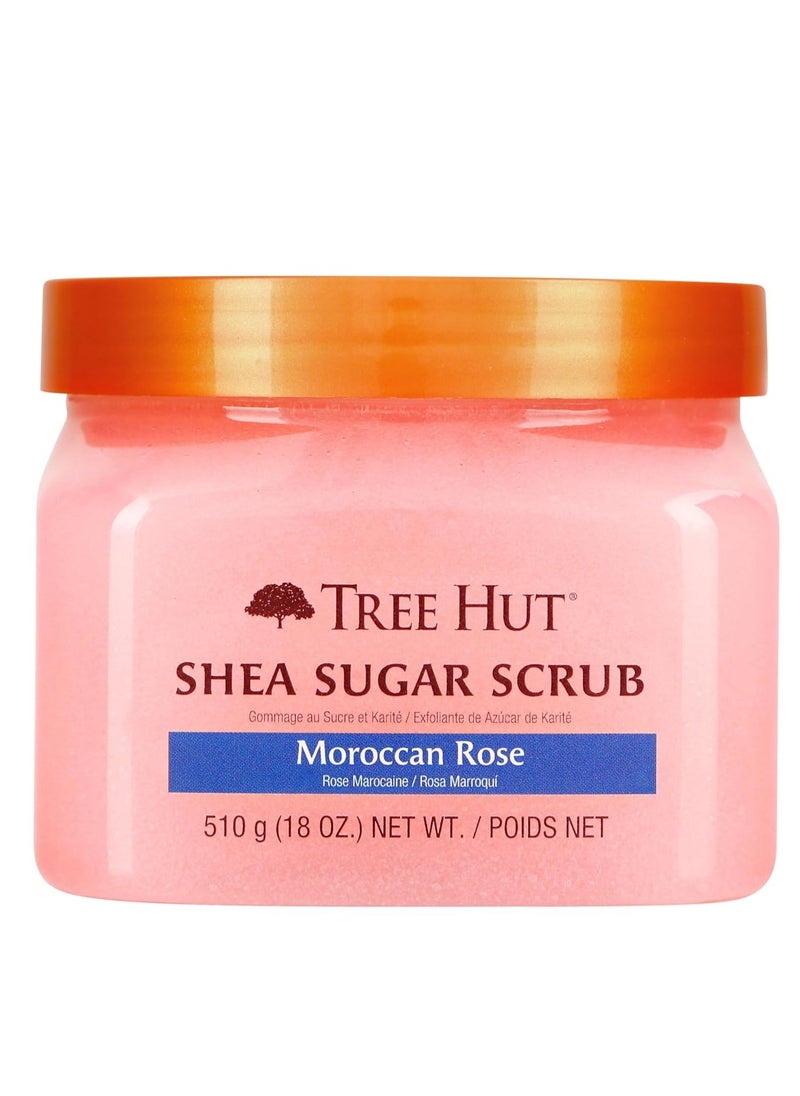 Tree Hut Tree Hut Shea Sugar Scrub Moroccan Rose, 18oz, Ultra Hydrating and Exfoliating Scrub for Nourishing Essential Body Care (Pack of 3)  - Image 1