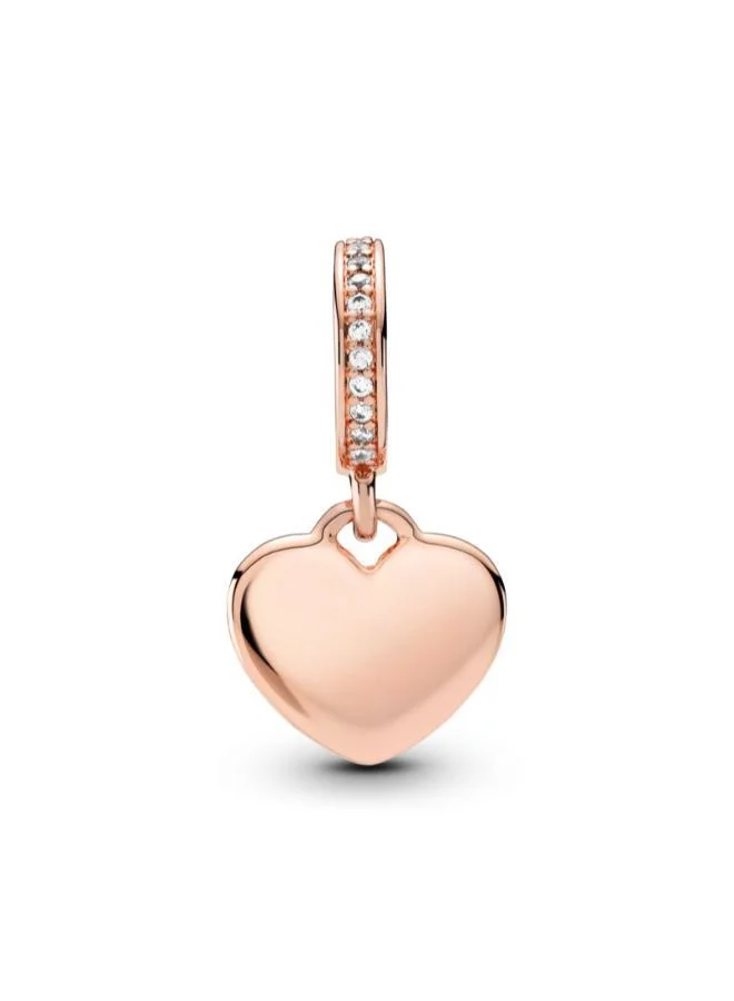 باندورا Engravable Heart Tag Dangle Charm