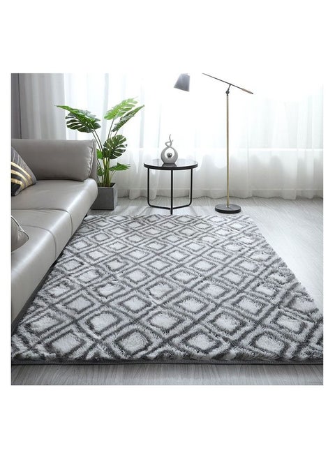 Modern Wool Fluffy Rectangle Floor Mat with Anti-Slip High-Pile Bottom and Upgraded Foam (120×160 CM)