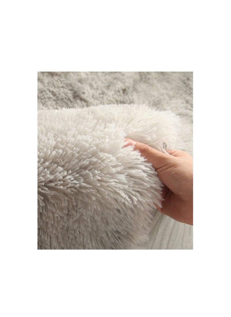 Modern Wool Fluffy Rectangle Floor Mat with Anti-Slip High-Pile Bottom and Upgraded Foam (120×160 CM)