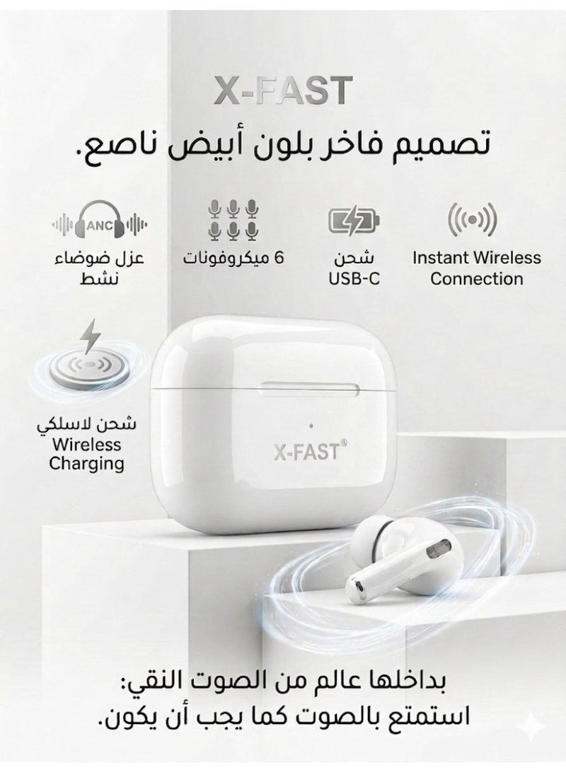 اكس فاست سماعات اذن  X-Fast  برو تو اللاسلكية بعازل ضوضاء نشط وشحن لاسلكي - Image 2