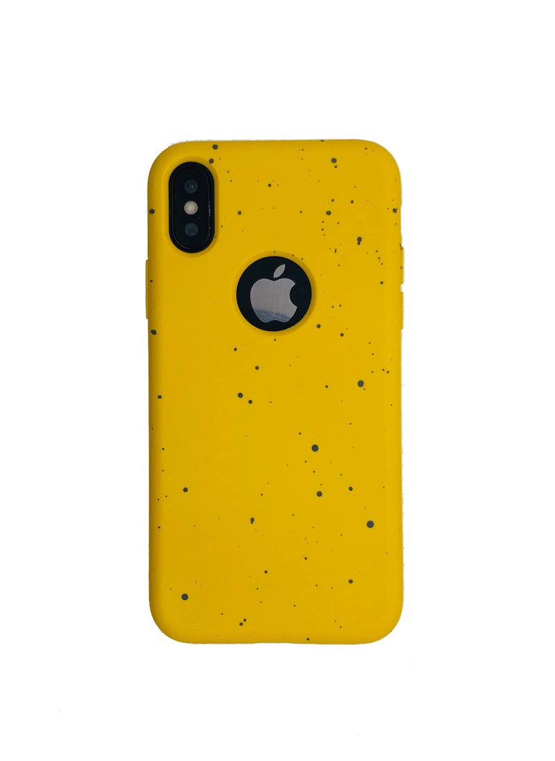 LEEKA - iPhone X New Dotted Design Glow Feel PKK Silicone Case for iPhone iX Yellow - Image 1