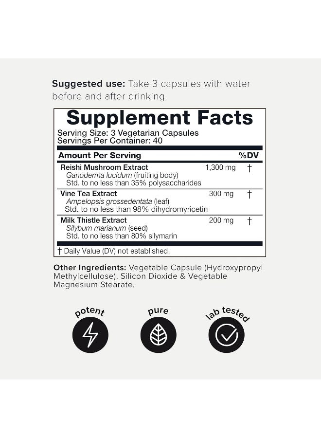 Toniiq Ease with DHM - Full Liver Support for a Night Out - 120 Capsules - 50x Super Concentrated Extract - Image 2