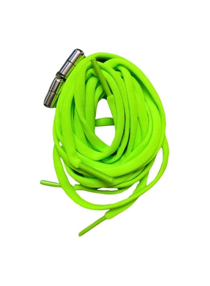 زوج من أربطة الأحذية المرنة بدون ربط مع فك سريع - أربطة حذاء مطاطية قابلة للتمدد مع قفل من الدانتيل للأحذية اليومية للبالغين والأطفال لون اخضر - Image 4