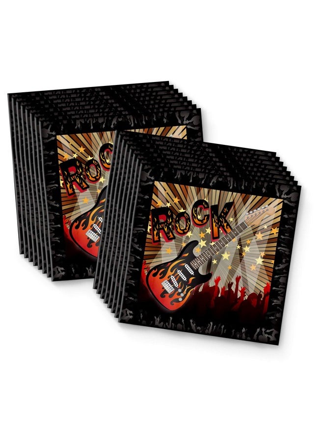 Birthday Galore Birthday Galore Rock Star Party Supplies Set Plates Napkins Cups Tableware Kit for 16  - Image 4