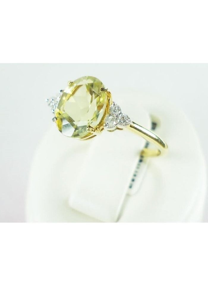 Capri Gold Capri Gold Lemon Topaz Trio DIamond  Ring in 18K Yellow Gold, 5 US  - Image 3