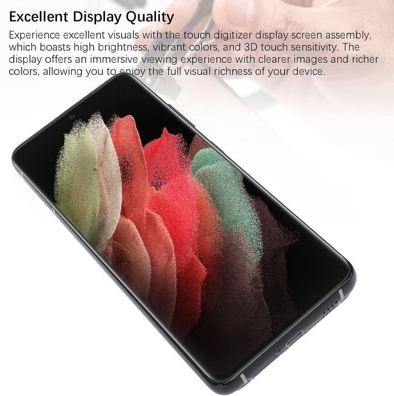 Wisoqu for S 21 Ultra 5G Screen Replacement OLED, Touch Screen Display Digitizer Assembly with Repair Tool, Mobile Phone Parts for S 21 Ultra 5G G998B G998U (Black) - Image 2