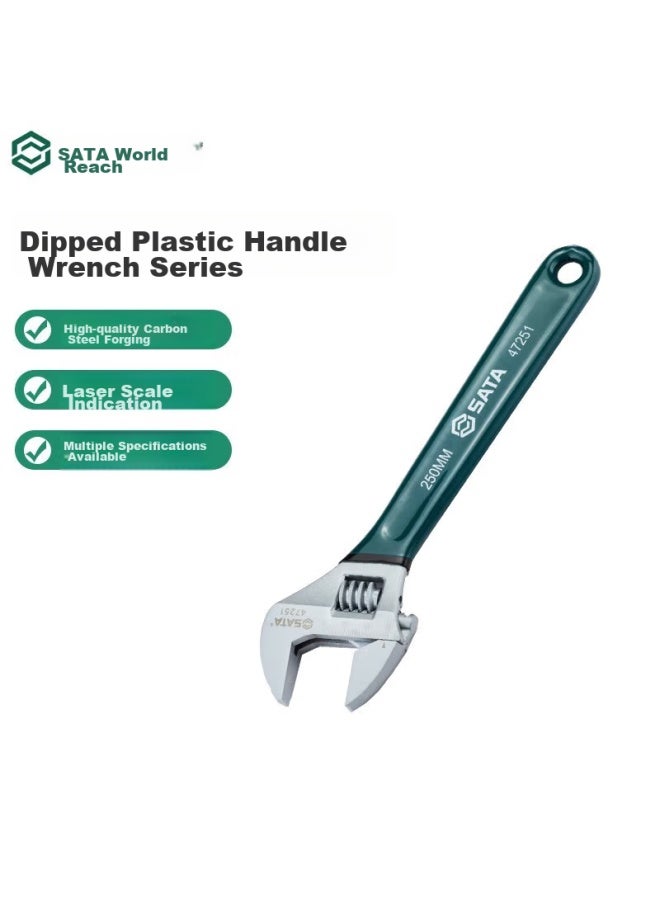Sata Tool Plastic-coated Adjustable Wrench, Open-end Spanner, 10" Automotive Repair And Machine Repair, 47251 - Image 1