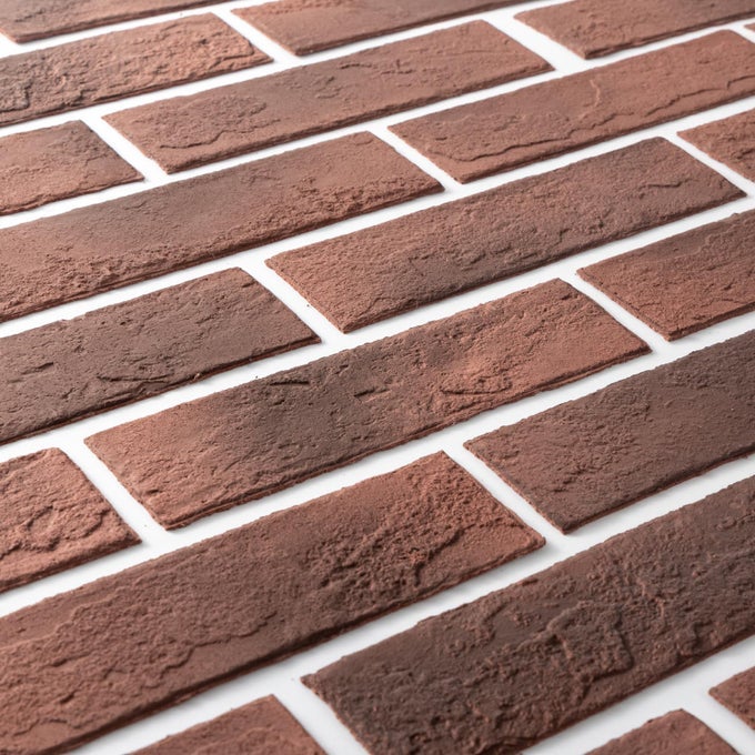 100 PCS VINTAGE RED FAUX THIN BRICK 3D WALL TILES VENEERS 14 SQFT INTERIOR WALL DECOR BACKSPLASH FOR LIVING ROOM KITCHEN VENEERS SKIRTING FIREPLACE WALLS