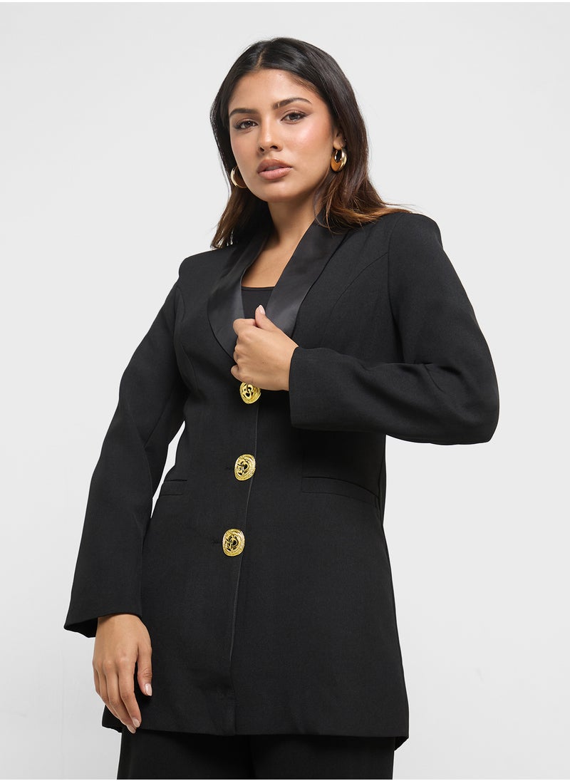 ELLA Blazer With Satin Lapel  - Image 1