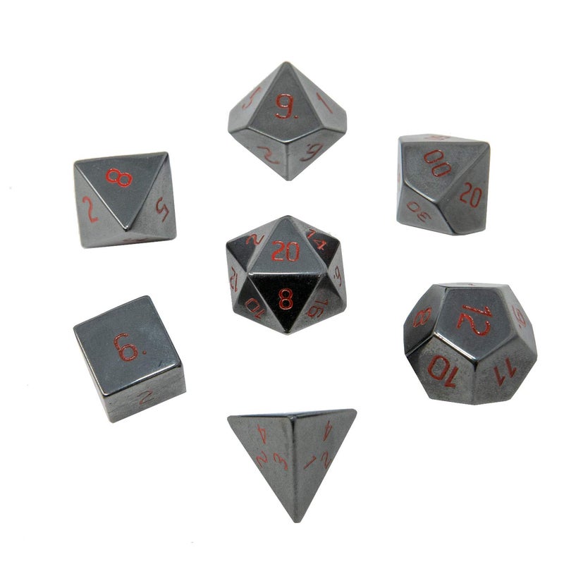 Ultra Pro Gemstone Polyhedral Dice Set for D&D - Hematite - Image 1