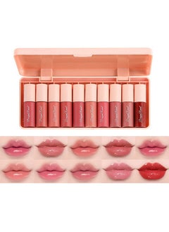 Charm Kiss 10 Colors Lip Tint Stain Mini Liquid Lipstick Set, Korean Lip Gloss Moisturizing Natural, Multi-Use Lip and Cheek Tint, Non-Stick CupWaterproof, Lightweight, High Pigment, Long-Lasting, Vivid Color  - Image 1