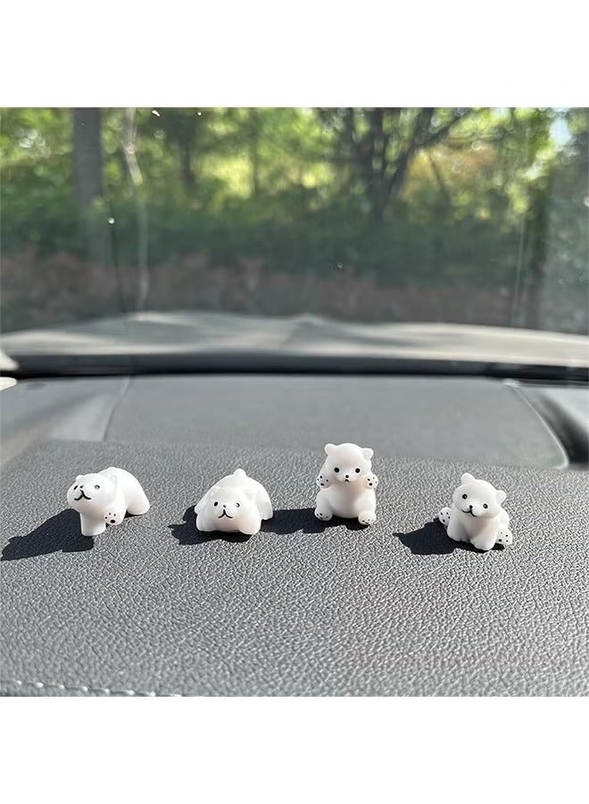 Generic Cute Car Rearview Mirror Accessories for Car Polar Bear Interior Decoration Dashboard Car Ornament Funny Gifts for Cute Car Mirror Interior Decors (4 Pcs)  - Image 1