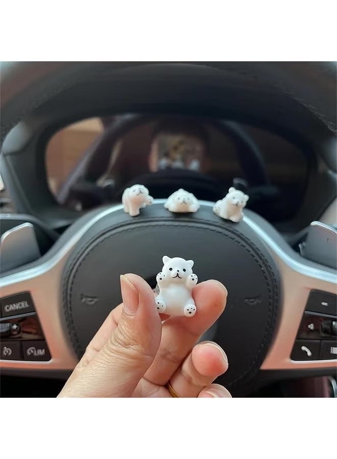 Generic Cute Car Rearview Mirror Accessories for Car Polar Bear Interior Decoration Dashboard Car Ornament Funny Gifts for Cute Car Mirror Interior Decors (4 Pcs)  - Image 4