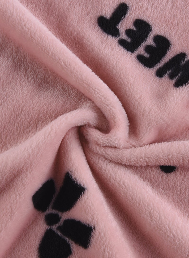 Noon East Lightweight Flannel Bathrobe - 250 Gsm 100% Polyester Soft Fuzzy Plush For Women - Shawl Collar & Pocket - Pink Color, M Size - Image 4