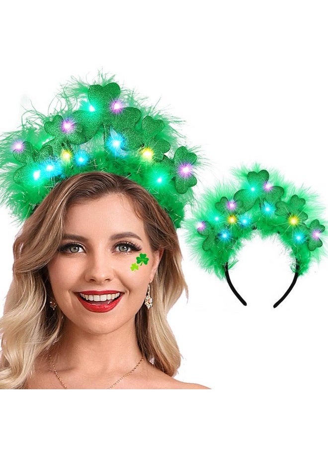 Light Up St Patrick'S Day Headband Led Shamrock Headpiece Irish Saint Patricks Day Hairband Costume Headwear Hair Accessories For Women - pzsku/Z0A10EF1FE64A4F847BE5Z/45/_/1718614301/13153f1d-ccd8-4810-b6d2-52558bcba0b6