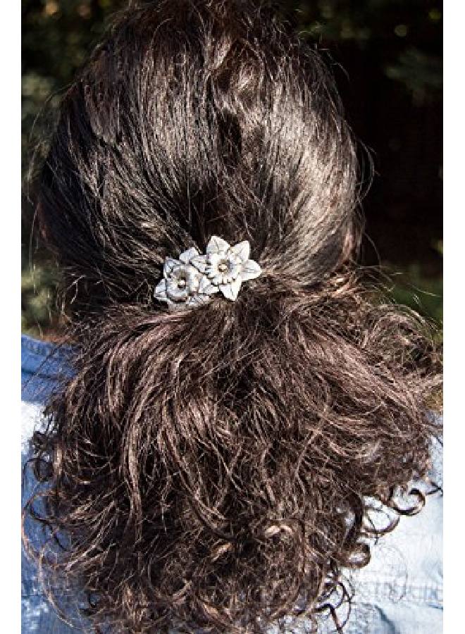 Oberon Design Ponytail Holder Hair Accessory Women'S Hair Tie Daffodil Design Handcrafted In The Usa By - Image 3