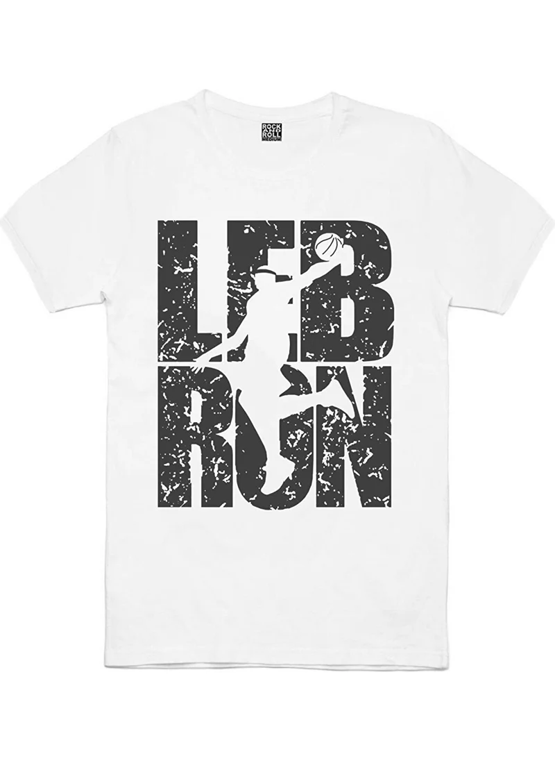 Rock&Roll Pro Slam Dunk, Lebron Text White Men's 2-Piece Eco Pack T-Shirt