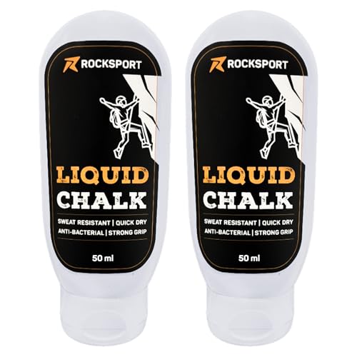 Rocksport Liquid Chalk for Gym, Weightlifting & Climbing – Quick Drying Lifting Chalk | Gym Powder for Grip | Non-Messy Chalk for Gym, Fitness, Crossfit & Calisthenics | 50 ml, Pack of 2 - Image 1