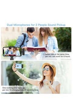 Excefore Microphone for iPhone, Wireless Lavalier Microphone 2pcs iPhone Microphone, Professional Wireless Microphone for iPhone iPad Video Recording, Tiktok, Vlog, Podcast, YouTube  - Image 4
