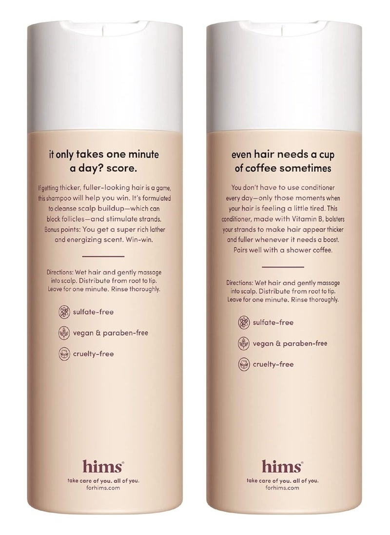 HIMS & HERS - hims Thick Fix Shampoo and Conditioner Set for Men- Thickening, Moisturizing, Reduces Shedding- Color Safe Hair Loss Shampoo and Conditioner- 2 pack, 6.4oz - Image 1