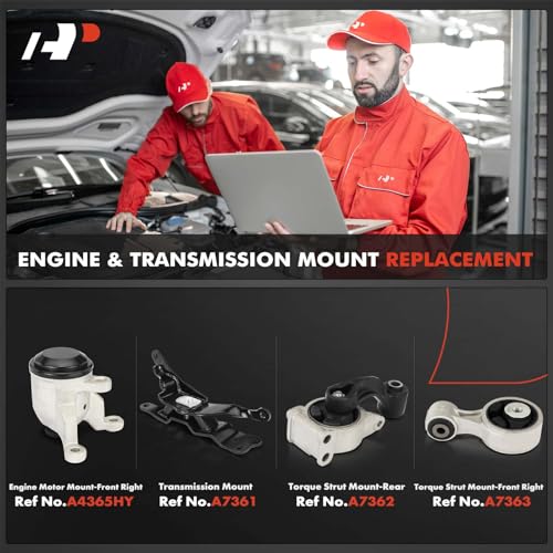 A-Premium 4PCS Engine Motor Mount and Transmission Mount and Torque Strut Mount Kit Compatible with Nissan Altima 2007-2012, Maxima 2009-2014, 3.5L, Replace# 11360JA100, 11360JN000 - Image 2