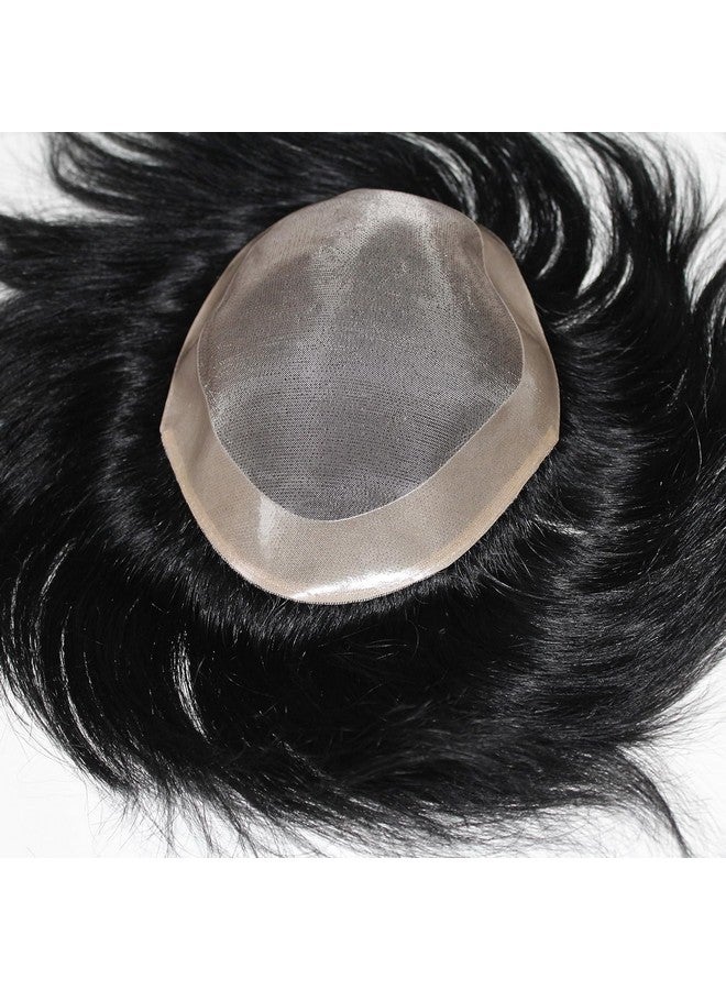 Miss Lirenn Miss Lirenmen Human Hair Toupee Patch Hair Replacement System For Men Mono Lace Thin Skin Men'S Toupee Wigs Black Color, Size 8 X 6 Inch  - Image 3