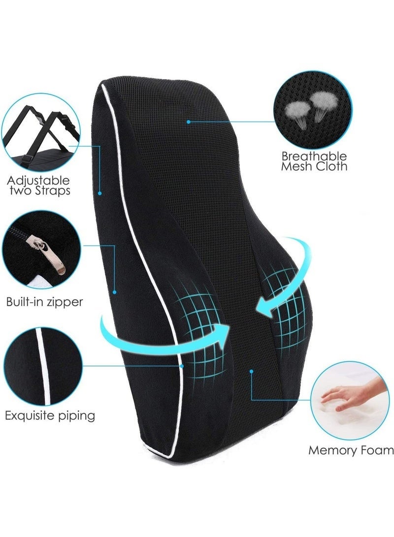 Bukela Office Chair Lumbar Support Pillow, Memory Foam Back Cushion, Breathable 3D Mesh Cover, Ergonomic Design Orthopedic Backrest for Lower Back Pain Relief, Chair and Car Seat Backrest - Image 3