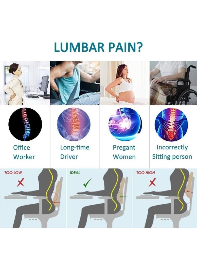 Bukela Office Chair Lumbar Support Pillow, Memory Foam Back Cushion, Breathable 3D Mesh Cover, Ergonomic Design Orthopedic Backrest for Lower Back Pain Relief, Chair and Car Seat Backrest - Image 5