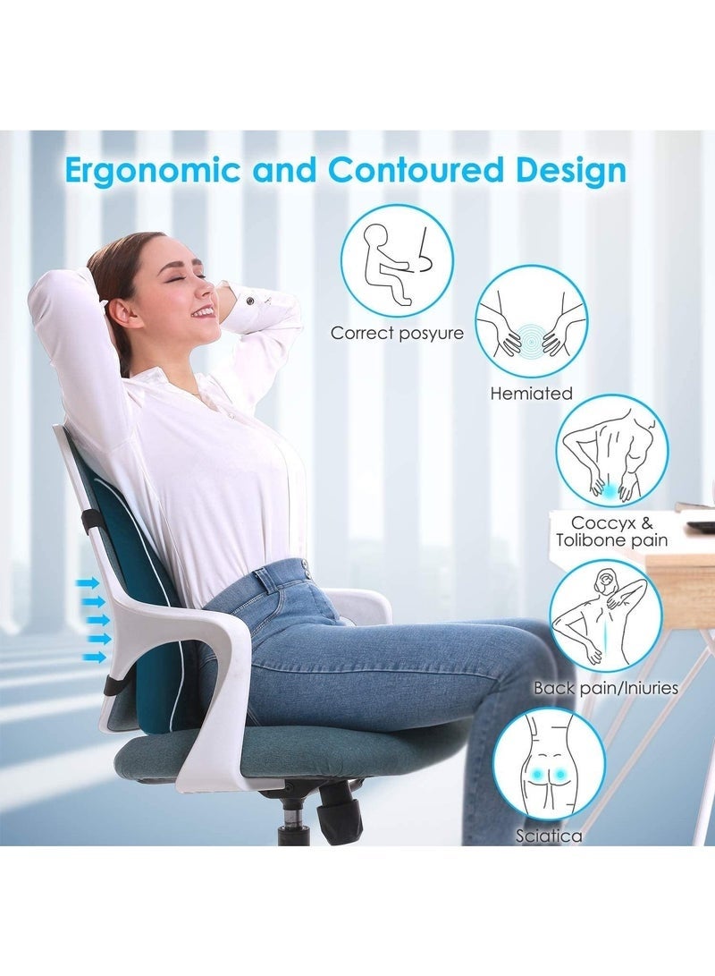 Bukela Office Chair Lumbar Support Pillow, Memory Foam Back Cushion, Breathable 3D Mesh Cover, Ergonomic Design Orthopedic Backrest for Lower Back Pain Relief, Chair and Car Seat Backrest - Image 2