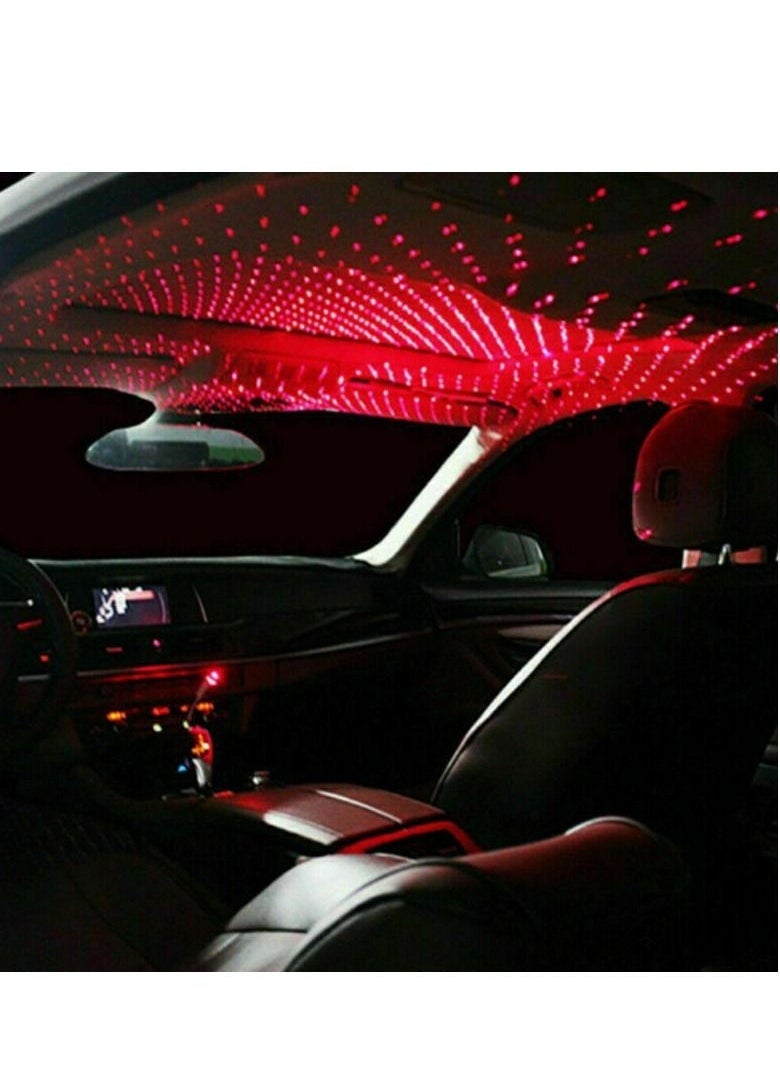 USB Car Roof Star LED Lights, Flexible Romantic Galaxy USB Night Lamp Fit All Cars Ceiling Decoration Light Interior Ambient Atmosphere -No Need to Install (Red) - Image 5