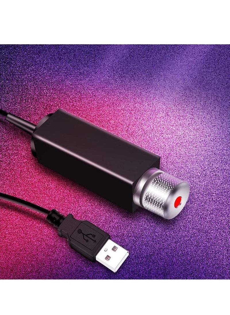 USB Car Roof Star LED Lights, Flexible Romantic Galaxy USB Night Lamp Fit All Cars Ceiling Decoration Light Interior Ambient Atmosphere -No Need to Install (Red) - Image 3