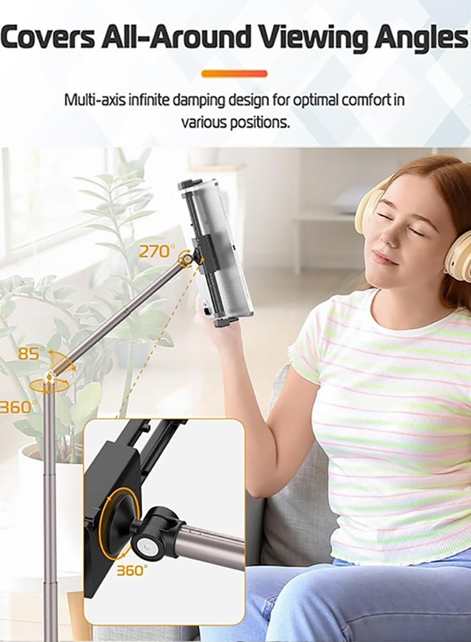 Garlo Tablet Floor Stand Holder, Phone Stand for Recording, Adjustable Cell Phone & Tablet Stand for Floor, Compatible with iPad Pro, iPad Air, iPad Mini, Galaxy Tab, iPhone & 4.6-12.9 Inch Devices - Image 3
