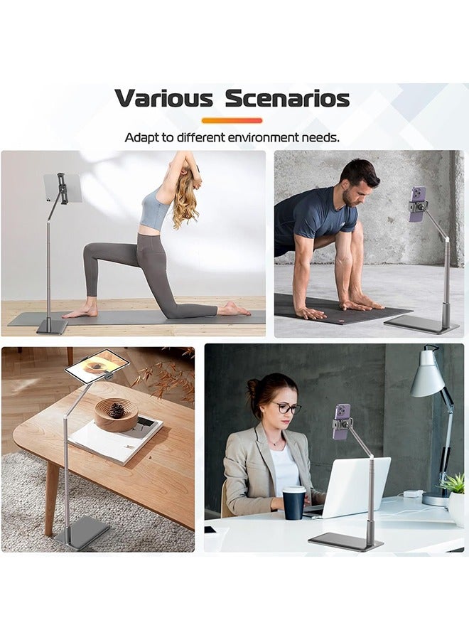 Garlo Tablet Floor Stand Holder, Phone Stand for Recording, Adjustable Cell Phone & Tablet Stand for Floor, Compatible with iPad Pro, iPad Air, iPad Mini, Galaxy Tab, iPhone & 4.6-12.9 Inch Devices - Image 4