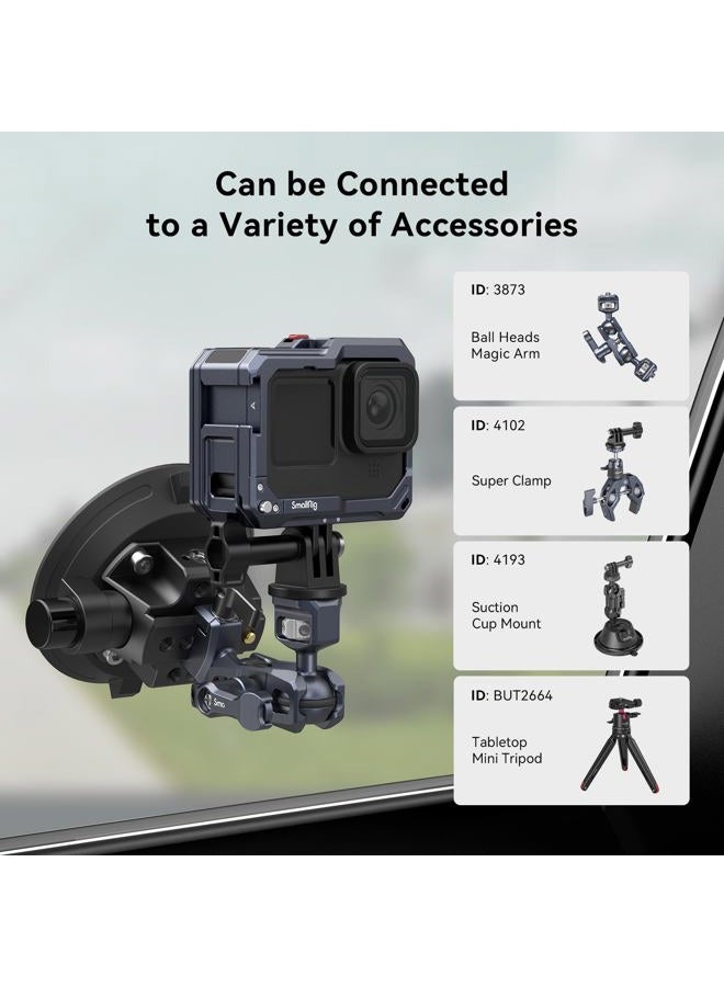 Hero13 / Hero12 / Hero11 / Hero 10 / Hero 9 Black Cage for GoPro, Compatible with the Lens Filter Max Lens on Camera, with 2 Cold Shoe Mount for Microphone and Led Video Light - 3084C