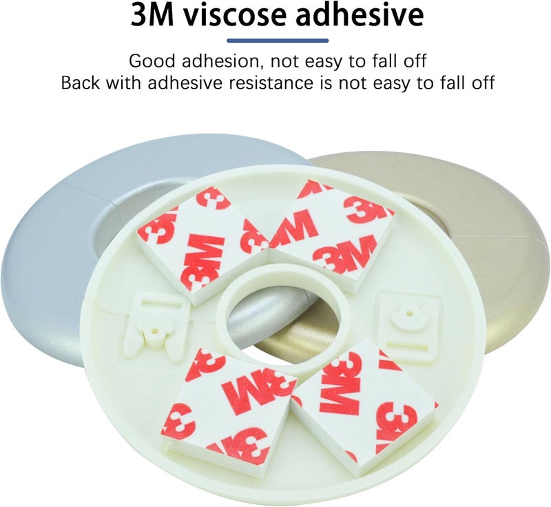 INDPROD Wall Split Flange, Fit 1.3"/33mm Outer Diameter Pipe, Self-Adhesive Escutcheon Plate with Buckle, ABS Round Pipe Cover Decoration Plumbing Cover Plates for Bathroom Kitchen, White, 1 Piece - Image 4