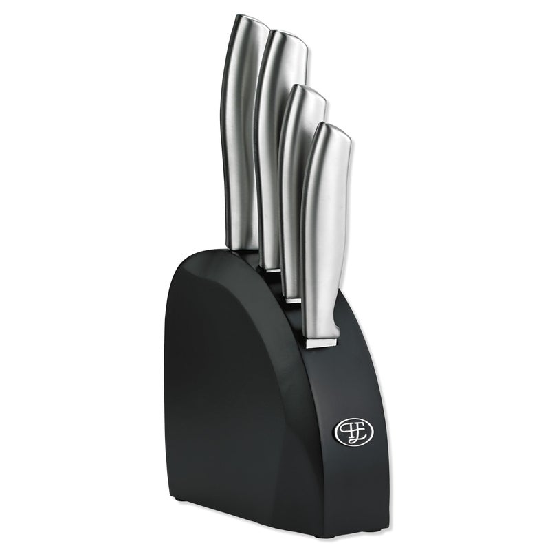 Hampton Forge Kobeâ€“5PieceUtility KnifeBlockSetâ€“Silver, 5 Piece - Image 1