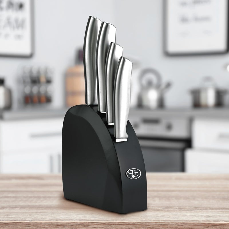 Hampton Forge Kobeâ€“5PieceUtility KnifeBlockSetâ€“Silver, 5 Piece - Image 4